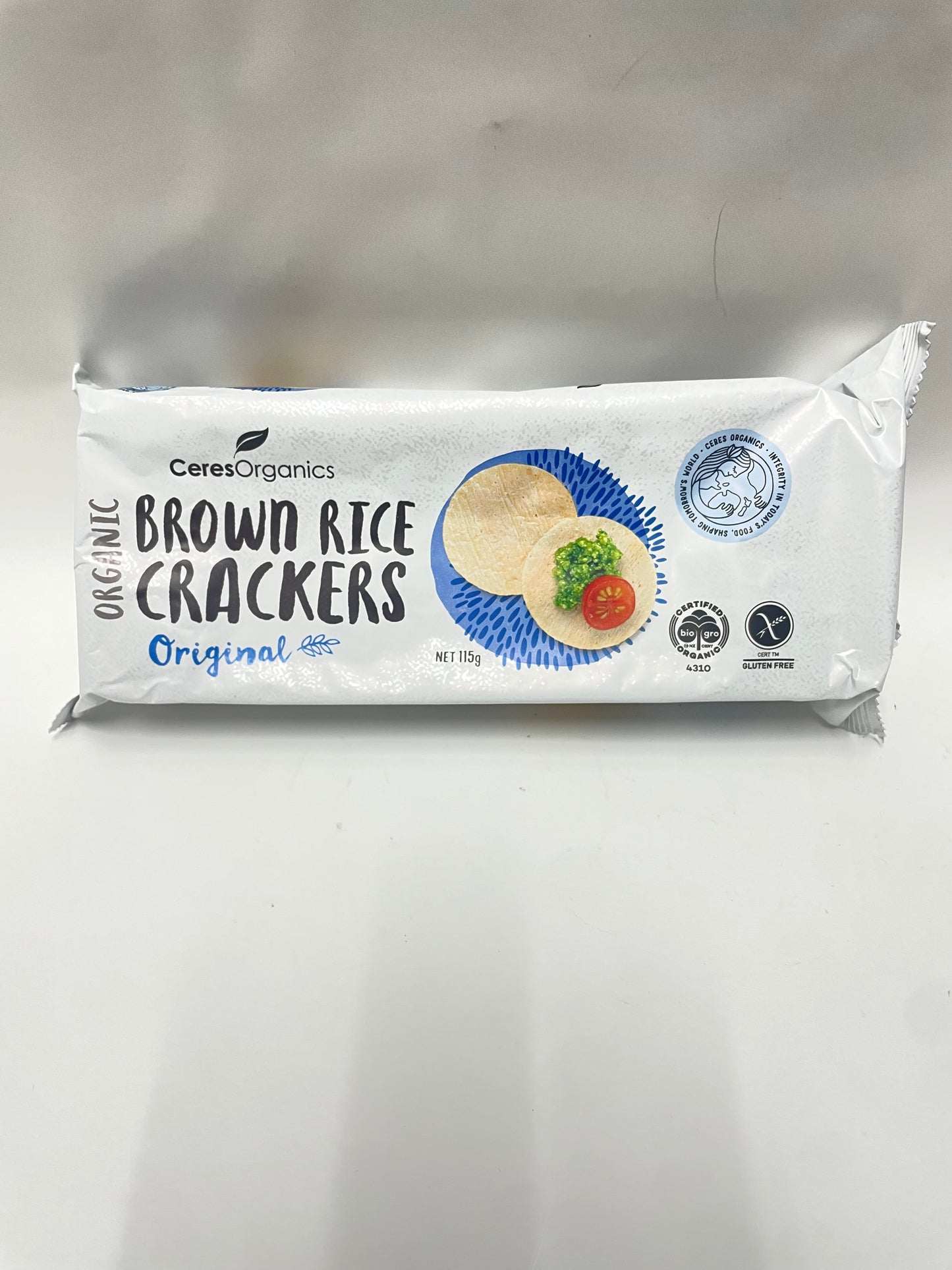 Ceres Organics Brown Rice Crackers - Sea Salt 115g