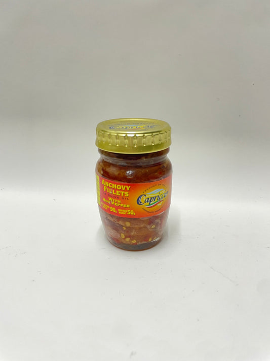 Capriccio Anchovy Fillets with Hot Pepper 90g