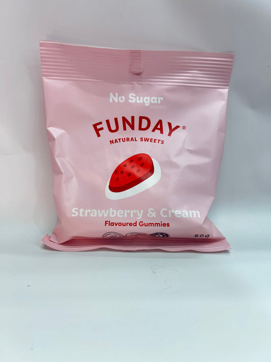 Funday Strawberries and Cream Flavoured Gummies