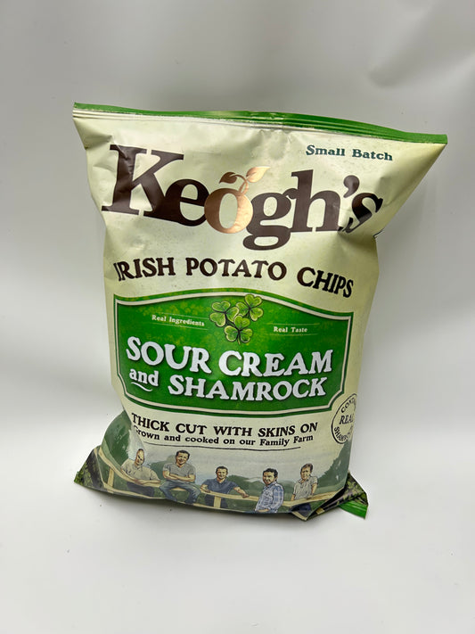 Keogh's Irish Potato chips Sour Cream and Shamrock