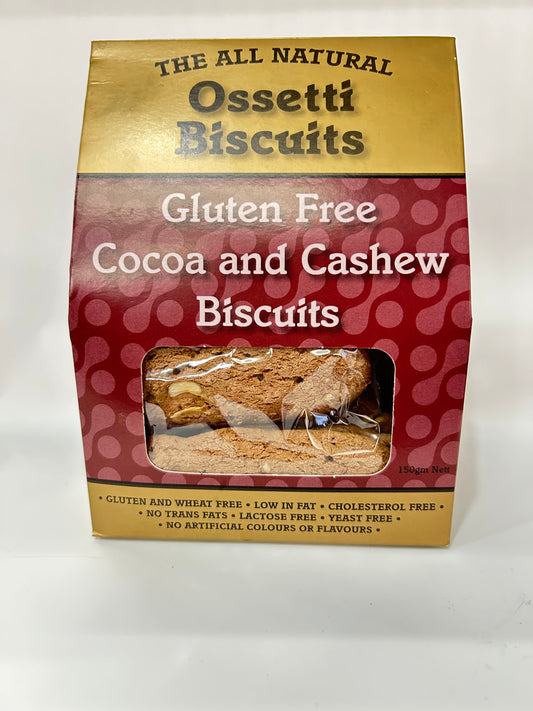 Ossetti Gluten Free Cocoa and Cashew Biscuits