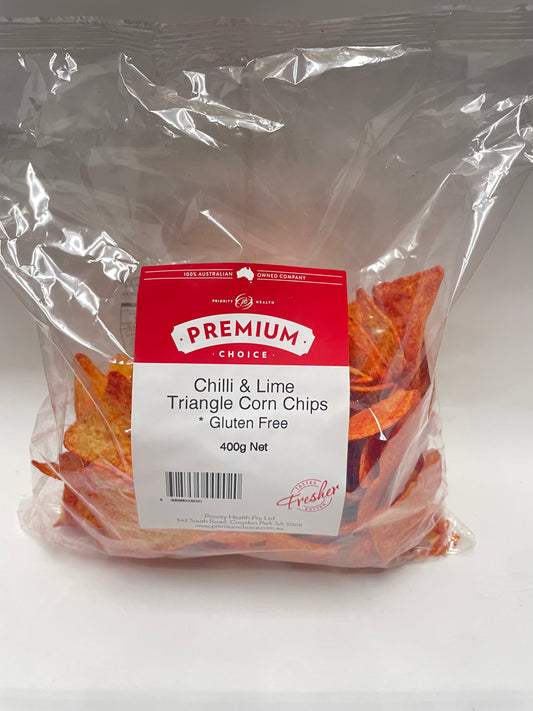 Priority Health - Chilli & Lime Corn Chips 400g