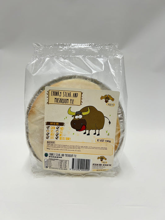 Silly Yak Gluten Free Chunky Steak and Mushroom Pie 190g